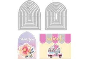 ‎GLOBLELAND GLOBLELAND Bogen Stanzformen Vorlage Dotted Line Metall Stanzformen Bogen Nesting Stanzrahmen Stanzformen für Karte Scrapbooking und DIY Handwerk Album Papier Karte Dekor