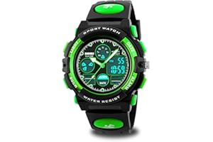 VenSten Kids Digital Watch for Boys - Girls Childrens Sports Electronic Waterproof Outdoor Watches with Stopwatch Alarm Timer LED Light Dual Time Zone