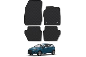 CAR MAT CO Rubber Car Mats Compatible With Ford Fiesta (2011-2017) Tailored Fit Car Floor Mats Set Accessory Custom Fit Anti-Slip Backing Heavy-Duty Waterproof Easy-Clean Durable All Weather Full Coverage