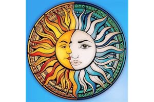 JISHSHAY 5D DIY Diamond Painting Sun Moon Full Drill,35x35CM Sun Moon Diamond Art Painting Numbers Sun Moon Scenic Drill Painting Diamond Art Scenes Scenic Diamond Art Diamond Painting Scenic