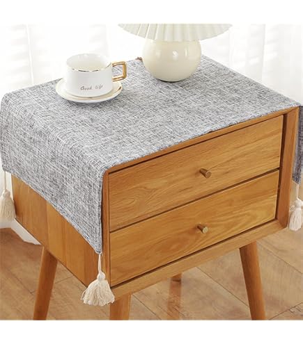 Utobanh Mantel Bordado Para Mesita De Noche, Para Mesita De Noche, Cubierta Antipolvo Para TV, Mantel Antideslizante Para Decoración De Muebles (rectangular, 16 X 36 Pulgadas