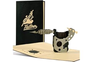 ‎DIESE-KLAPPKARTEN Diese Klappkarten Ausgefallener Gutschein für ein Tattoo, Originelle 3D Pop-up Karte für Tattoo-Fans I Geburtstagskarte, mit detailgetreuer Tätowierpistole, H17AMZ