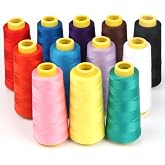 Polyester Sewing, ilauke 12 x 1500 m Sewing Threads, Polyester Embroidery Threads for Sewing Machine Overlock Thread 40S/2, H