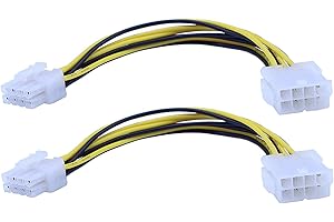 zdyCGTime 2 Unidades 12 V de 8 Pines ATX Cable de extensión Macho a Hembra de alimentación EPS (8 inchs)