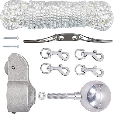 20 Pezzi Fermabandiera Da Giardino – Gomma E Clip – Forma Fiore – Antivento Per Aste Bandiere