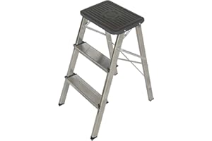 Arcama TA03 Taburete, Gris Plata, 3 peldaños