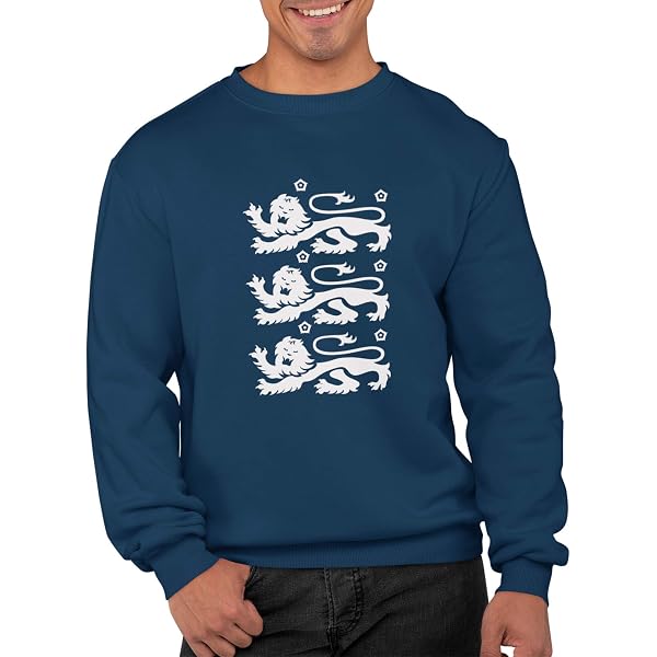 Navy Blue Three Lions Unisex Jumper Sweatshirt Great for Supporting England  During Football Cricket Rugby Great for Any Birthday Present Secret Santa  Present (small) : Amazon.co.uk: Fashion
