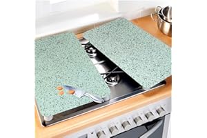 Wenko Set of 2 Universal Gas Electric Induction Hob Stove Covers Chopping Board Worktop Surface Protectors Grey