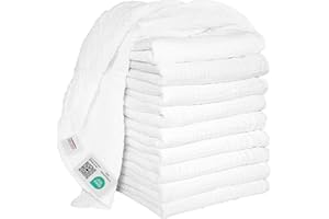 ‎MAKIAN MAKIAN Mullwindeln 10er Pack, 80x80 cm, Oeko-TEX® Standard 100 geprüft, 10 Spucktücher in Premium Qualität - doppelt gewebte Stoffwindeln/Mulltücherk, Kochfest - Weiß