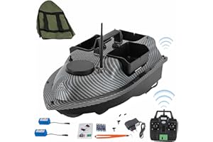 Garbenat Angelköder Boot 600M RC Futterboot ABS Köderboot mit 3 Köderboxen Fernbedienung Angeln Futterboot mit GPS Nachtangeln Fischköder Boot mit Suchscheinwerfer & 2 5200mAh (Grau)