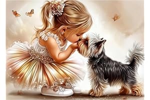 CEOVR Diamond Painting Kit per pittura con diamanti per adulti, ragazze e cani, 30 x 40 cm, set di immagini per diamond painting 5D fai da te