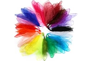 Hopton Pack of 20 Juggling Cloths, Chiffon Cloths for Dancing, 60 x 60 cm, Colourful Silk Cloths, Colourful Cloths for Nursery, Children's Show, Sensory Juggling, Dancing