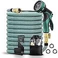 Arabest Garden Hose 50ft Metal Garden Collapsible Hose Nozzle,Leakproof Lightweight Expandable Garden Water Hose with 3/4” Solid Brass Fittings,High Pressure Pistol Grip Sprayer for Watering