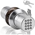 FITNATE Smart Lock Keyless, Digital Door Lock with Keypad, Waterproof Electronic Keypad Door Lock with Spare Keys, Great for Home, Hotel and Office (Silver)