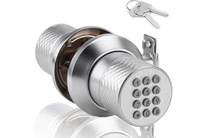 FITNATE Smart Lock Keyless, Digital Door Lock with Keypad, Waterproof Electronic Keypad Door Lock with Spare Keys, Great for Home, Hotel and Office (Silver)