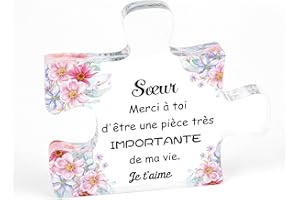 HISXIERNG Cadeau Soeur Saint Valentin Idee Cadeau Soeur Anniversaire Acrylique Puzzle Cadeau Belle Soeur Cadeau pour Soeur Cadeau Grande Soeur Idée Cadeau Soeur De Coeur Cadeau Grande Soeur Naissance