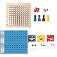 ZPPLD Montessori Multiplication Board,Math Multiplication Board,Wooden Addition Board,Educational Multiplication Board Game,Preschool Learning Toys for Toddlers Kids Over 3 Years Old