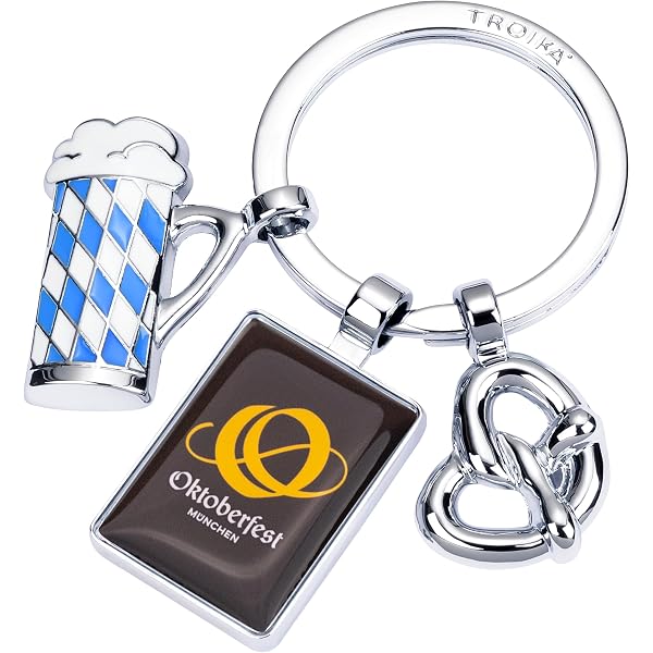 TROIKA Portachiavi Oktoberfest Con Ciondoli – Valigia, Aereo E Scritta Monaco – Regalo Originale