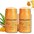 2 PCS Turmeric Clay Mask For Pores, Vitamin C Turmeric Face Mask Stick With Silicone, Facial Mask Mud Stick Blackhead Remover, Reduce Acne Dark Spots, Oil Control & Acne Relief for All Skin Types