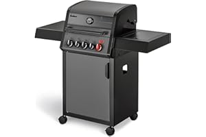 Enders Gasgrill Hyde 3 SIKR Turbo, 3-Brenner aus Edelstahl für kraftvolles direktes und indirektes Grillen, 800 °C TURBO ZONE, SWITCH GRID, Infarot-Backburner und Seitenkocher #8040