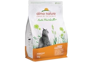 almo nature Holistic Functional Anti-Hairball au Poulet Frais. Croquettes Anti Boules de Poils pour Chats Adultes. 2kg