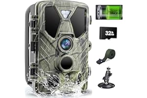 RecorCam Cámara de Caza 36MP 4K HD con Ángulo de Detección de 120° y Grabación en Bucle,Sensor 0,2s de Tiempo Activación,Batería de Litio 5000 mAh,Camara Fototrampeo Visión Nocturna,Impermeable IP66