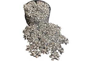 GMM Copos de estrellas con lazos adhesivos, tarro de 100 unidades, color plateado, metal, diámetro 2,5 cm, adhesivo de 1 cm