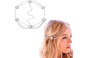 DONLEEVING Bridal Headband Wedding Sliver Hair Band Vintage Bridal Headband Hair Accessories Hair Vine Headpiece for Bride Hair Clips for Prom Party