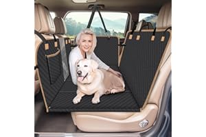 Lekespring Protection Voiture Chien Siège Arrière avec 4 Planche en Bois Robuste, Housse Voiture Chien Résistante à l'abrasion, aux Rayures et Imperméable - Noir