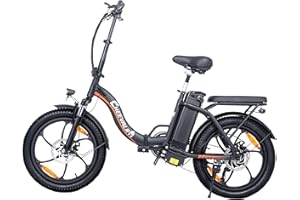 TIGUOWISH Vélo électrique C16 noir pour homme adulte, vélo d'équilibre électrique, 48 V 16 Ah, batterie amovible, vélo électrique pliable.