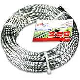 Galvanised Steel Cable 4 mm 6x7 + 1 Coil 25 m - BriTools | Flexible and resistant steel cable &ndash; for tensioning, fastening, en