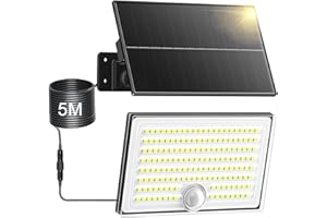Giliwosy Luci Solari da Giardino, Faretto Led da Esterno Solare con Sensore di Movimento, Luce Solare Led Esterno con 4 Modes 8500K IP65 Impermeabile, 1 Pezzo