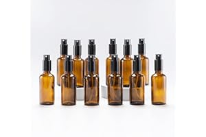 Yizhao Bottiglie Spray Vetro 50ml, Ambra Spruzzino Nebulizzatore Piccolo, per Olii Essenziali, Profumo, Pulizia, Cosmetici, Viaggio, Farmacia - 12 Pcs