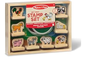 Melissa & Doug My First Wooden Stamp Set - Animals | Arts & Crafts | Stamp Sets & Stencils | 3+ | Gift for Boy or Girl
