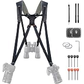 PGYTECH Camera Strap Master, Leather Double Shoulder Harness for 3 Cameras, Adjustable Camera Harness for Professional Photog