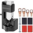 DEWINNER Hammer Lug Crimper Tool for Crimping Cables Wire Terminal Crimp 8 AWG to 4/0 Wire Gauge with 2PCS 8 AWG and 4 AWG (3/8") Wire Copper Lugs, 4PCS Dual Wall Adhesive Heat Shrink Tubing
