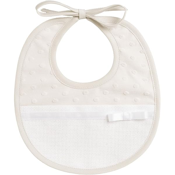 Bavoir à Broder En Tissu Losange Bleu – Toile Aida 14ct, Personnalisable Au Point De Croix, Fabriqué En Italie - 5