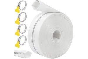 KOVSGQ Tuyau Refoulement 1" Tuyau Plat 25mm 20m Avec 4Clips pour Pompes à Eau Submersibles Et Autres Bassin De Drainage Irrigation De Jardin Bain à Remous Piscine Ou Puisard (25mm-20m)