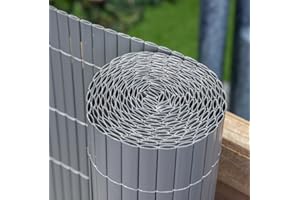 Papillon Artificial Grey Bamboo Cane Plastic Garden Fence Screening Roll Privacy Border 4m x 1m (13ft 1in x 3ft 3in)
