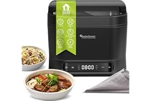 ‎TURBOTRONIC BY Z-LINE TurboTronic Elektrischer Multikocher 4L Schwarz Dampfkocher, Reiskocher, Slow-Cooker, Küchenmaschine, 1200W, Timer
