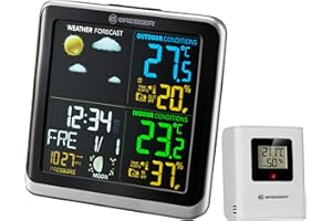 BRESSER Station Météo ClimaTemp avec Ecran LCD Argent et Noir