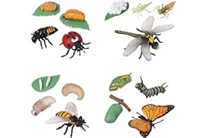 JOKFEICE 16 sztuk zabawek dla owadów, cykl życia motyla, pszczoły miodnej, ważki i biedronki, zabawki, wczesna zabawka edukacyjna, Boże Narodzenie dla dzieci