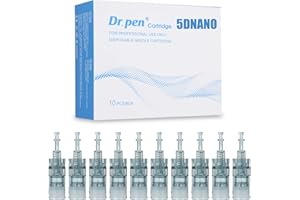 BESTAUTY Dr.pen Ultima M8 Cartuchos 5DNANO, 10 Pcs Agujas Originales, Cartuchos de Tinta de Repuesto Dr.pen M8 Dermapen Profesional (5DNANO, 10 Pcs/Box)