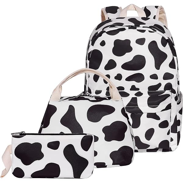 Sac à Dos Scolaire Malaxlx 3 Pièces - Toile Durable Avec Sac à Lunch Et Trousse - 29x13x41cm