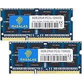 Rasalas 16GB (2x8GB) DDR3L 1600MHz Sodimm 2Rx8 PC3L-12800S 8 G DDR3 Portatile RAM PC3 12800 Notebook 1.35V 204-Pin 1600 Memor