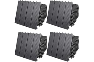 DEUBA CASARIA® 44x WPC Composite Classic Anthracite Decking Tiles 30x30cm | Cuttable Interlocking System | Drainage System | Garden Balcony Patio Click Lock-In Flooring Deck | Set of 44 Tiles 4m²