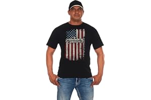 JH DESIGN GROUP Herren Ford F150 Truck T-Shirt Amerikanische Flagge Schwarz Rundhals Shirt