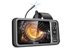 DEPSTECH - Cámara de inspección de endoscopio, pantalla IPS de 5 pulgadas, cámara de inspección de triple lente con luz, cámara de drenaje HD 1080P con cable flexible de 16.5 pies, endoscopio