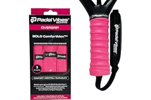 Padel Vibes® BOLD ComfortMax™ Overgrip | perforierte, ergonomische Overgrips für Padel, Tennis, Badminton, Squash, Racketball | schweißabsorbierend, rutschfest, langlebig