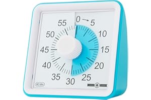 TEMPLE LODGE 60-Minute Visual Timer- Clock Timer for Kids- Time Management Tool- Silent Countdown Timer-Multipurpose- Practical- Easy to Use (Blue)